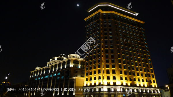 上海,外灘,夜景,浦江,建筑群