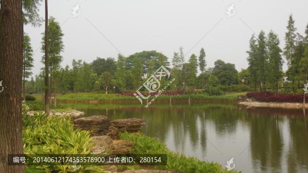 生物島水墨園人工湖