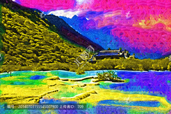 黃龍九寨風景畫