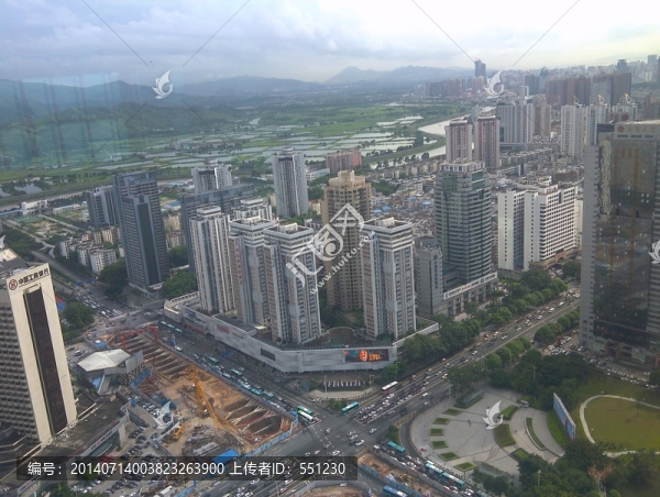 從地王大廈鳥(niǎo)瞰深圳
