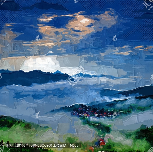 山川,山,油畫(huà)