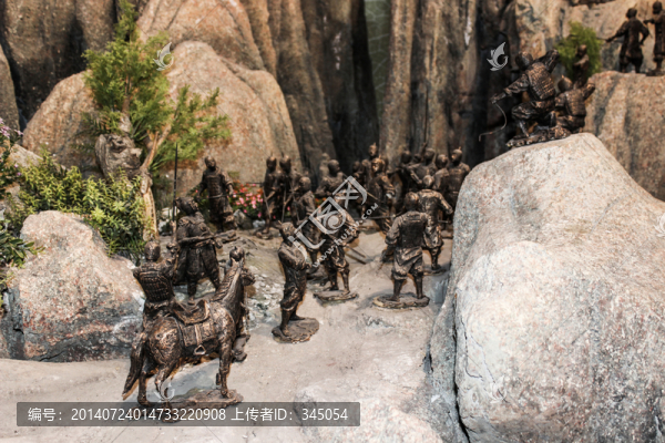 古代戰(zhàn)爭孫子兵法,雕塑布景