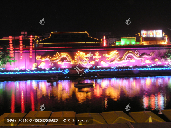 南京夫子廟秦淮河夜景