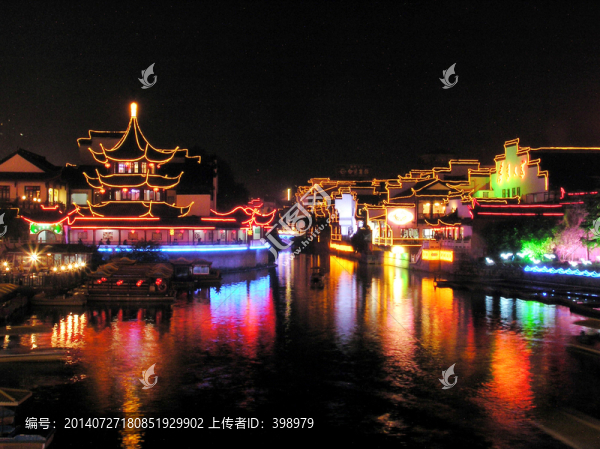 南京夫子廟秦淮河夜景