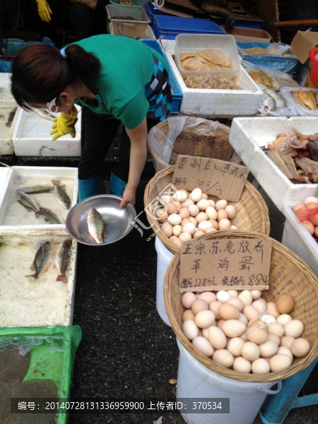 上海,小街道,農(nóng)貿(mào),市場(chǎng),集市