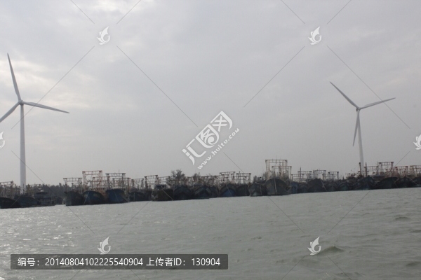 海洋,海灘,海岸,風(fēng)車,海面