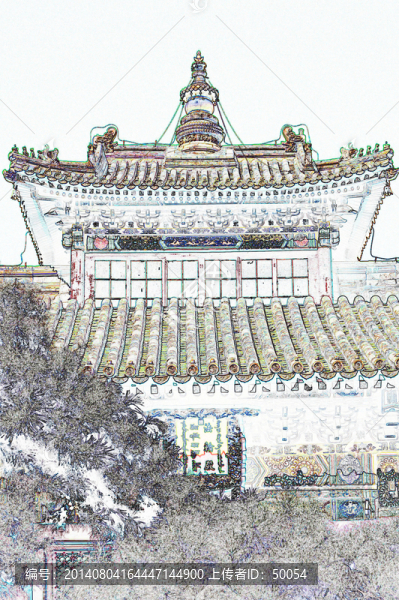 電腦繪畫,北京雍和宮法輪殿