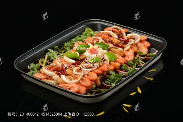 銀盤魷魚蝦