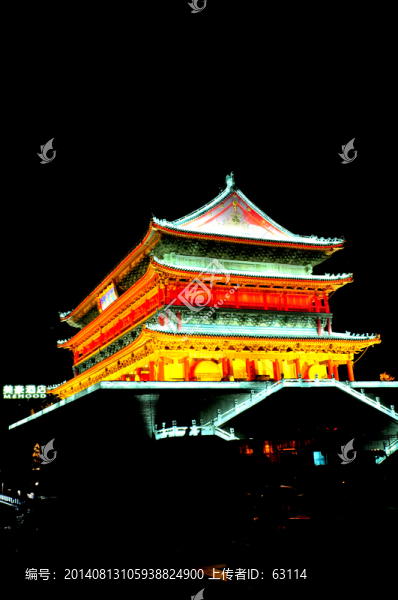 西安風(fēng)光,鼓樓,鐘樓,古建筑