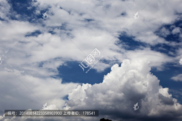 云彩,藍(lán)天,白云,云,高空云
