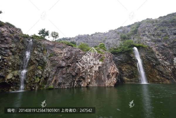 上海辰山植物園,礦坑花園,瀑布