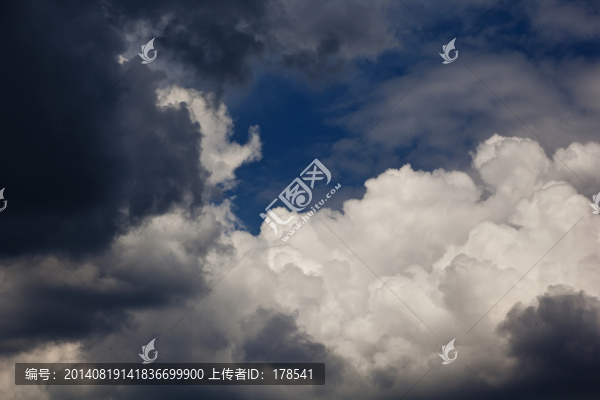 云彩,藍(lán)天,白云,云,高空云
