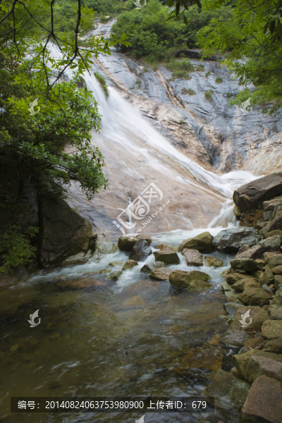 瀑布,溪流,溪水