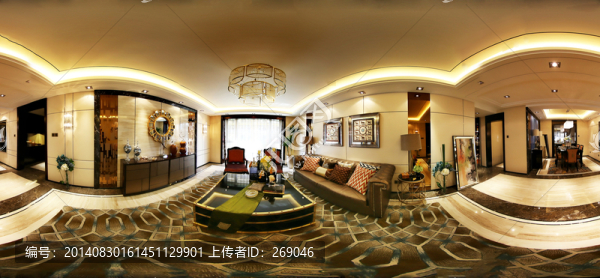 精裝歐式主客廳360度全景圖