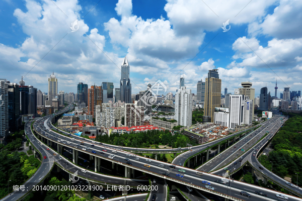 上海城市建筑立交橋