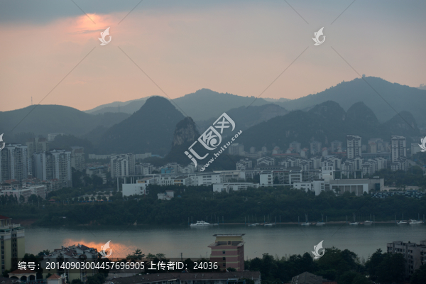 柳州城市風(fēng)光,日出時(shí)分
