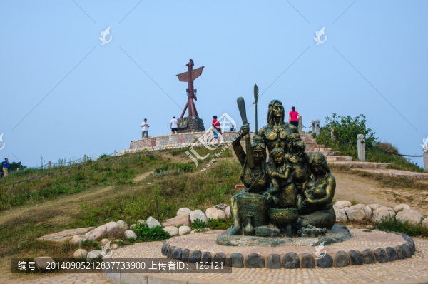 長島,九丈崖,珍珠門塑像