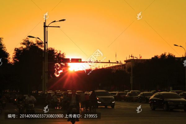 夕陽,街景