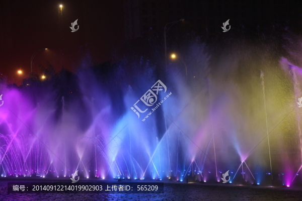 漢街音樂(lè)噴泉夜景