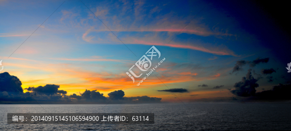 藍(lán)色海洋,島嶼,海上日出