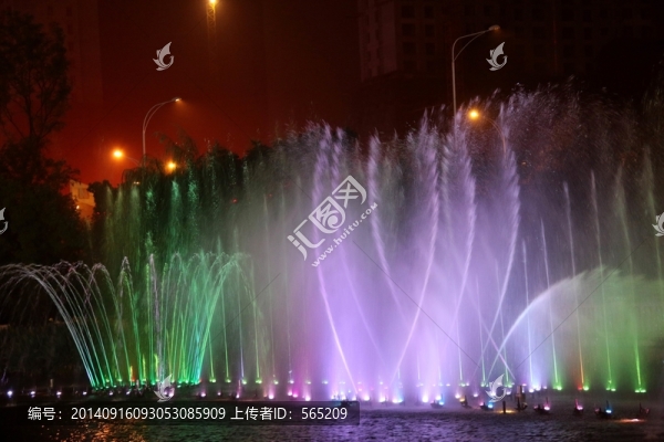 漢街音樂(lè)噴泉夜景