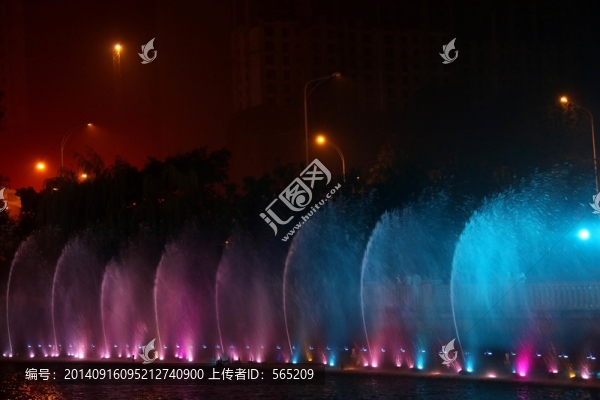 漢街音樂(lè)噴泉夜景