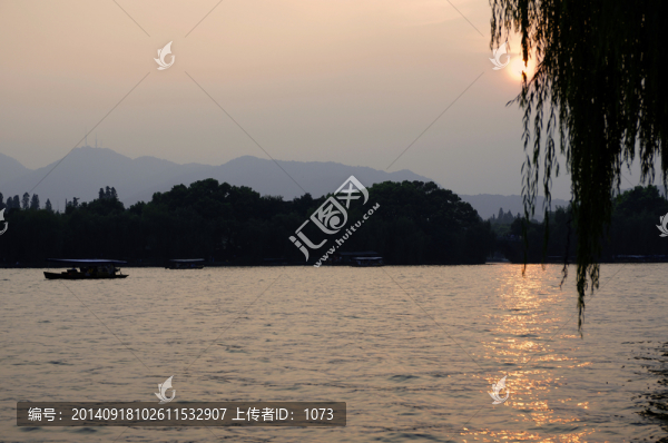 杭州西湖夕陽