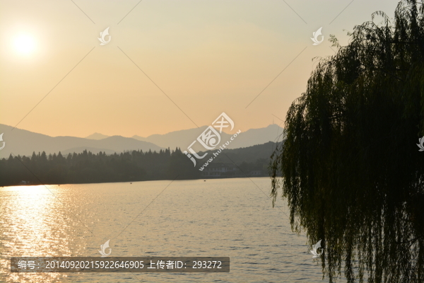 西湖黃昏落日
