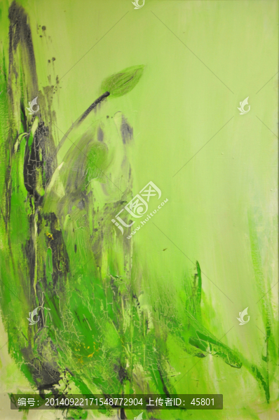 綠茶油畫