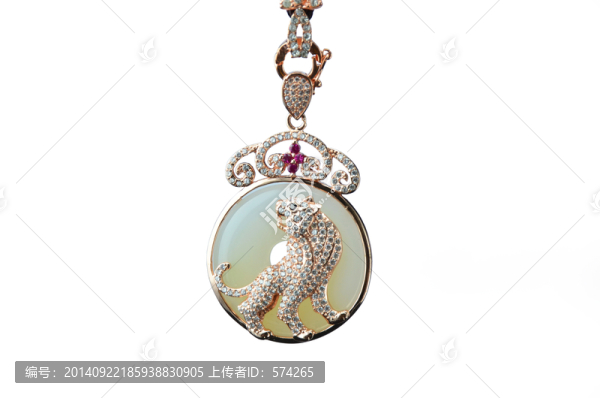 豹款白玉髓吊墜