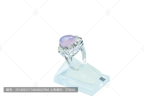 粉玉髓戒指