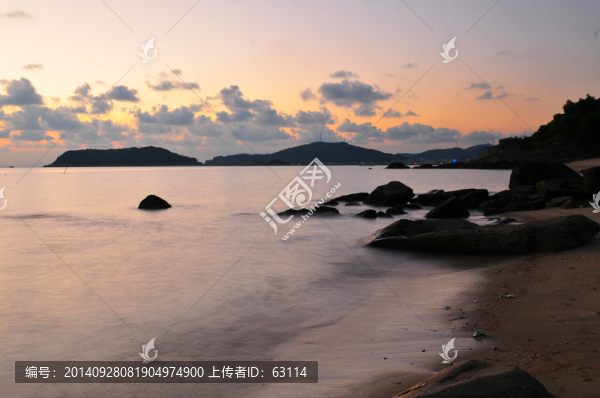 海洋海島,海上日落,黃昏,海邊