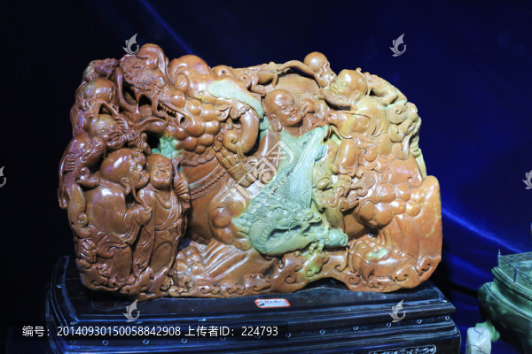 玉雕降龍羅漢