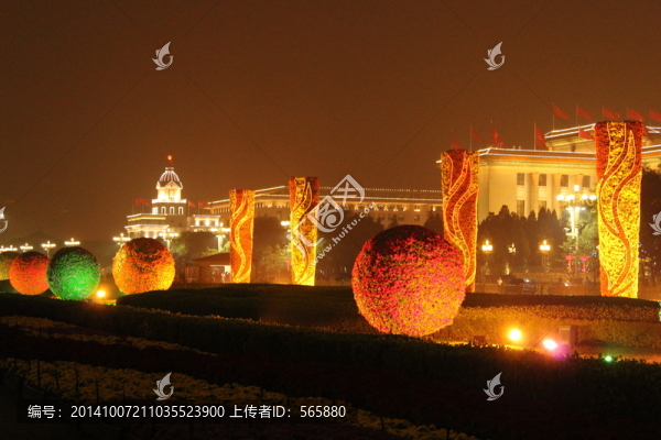 天安门西侧国庆夜景