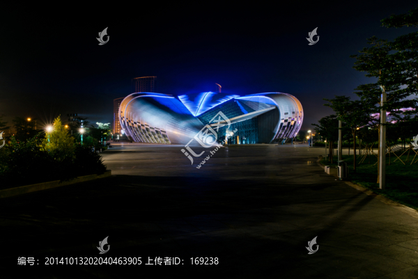 廣西體育中心,游泳跳水館,夜景