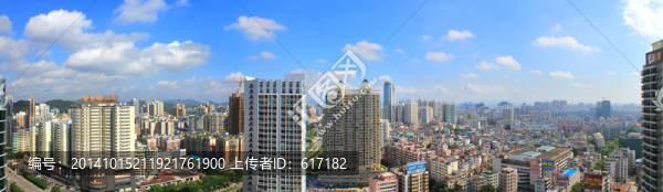 城市鳥瞰,藍(lán)天白云