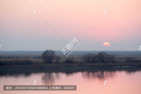 入海口濕地夕陽