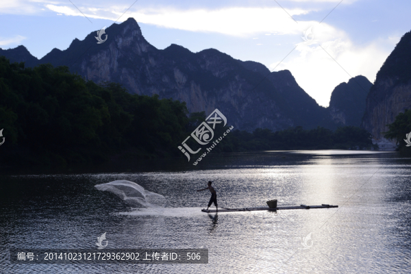 撒網(wǎng)捕魚(yú),打漁,漁民,漁獵