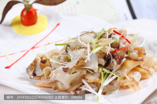蔥油響螺片,爆炒響螺片