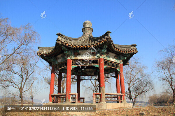 頤和園,鳳凰墩,八角亭