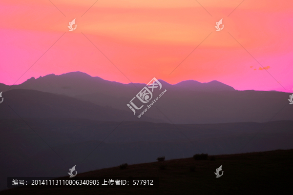 風光,晚霞,山嶺