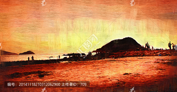 山坡風(fēng)景油畫