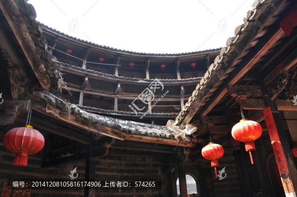 土樓圓形建筑內(nèi)部
