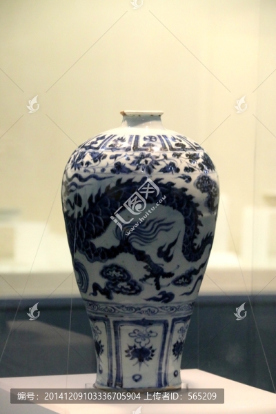 青花四愛圖梅瓶