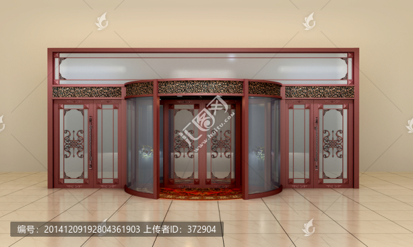 玫瑰金兩翼旋轉(zhuǎn)門(mén)（未分層）