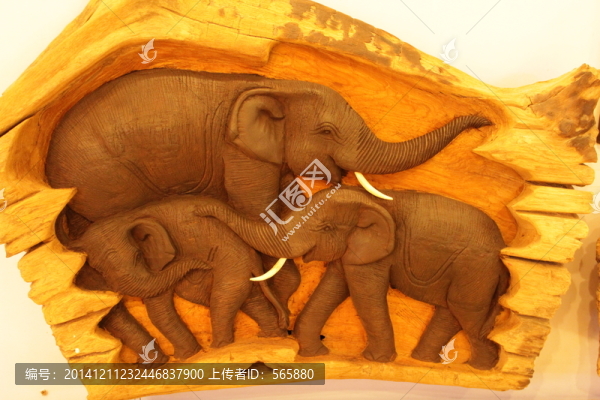 大象實(shí)木雕刻