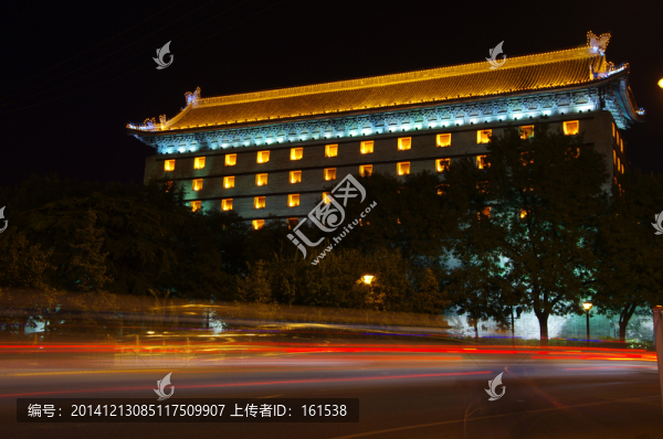 西安明代古城墻夜景