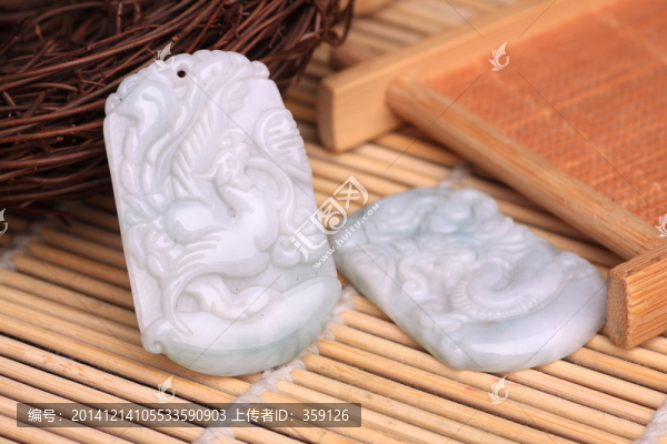 龍鳳對(duì)玉牌,青玉,玉龍,玉鳳