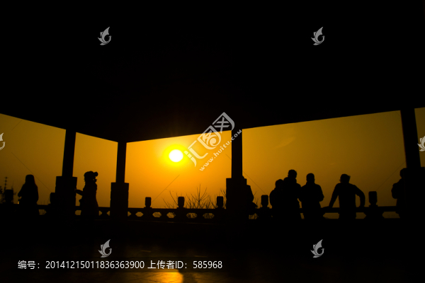 長沙岳麓山日落夕陽