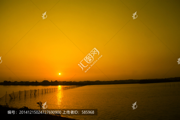 長沙千龍湖濕地度假村日落夕陽